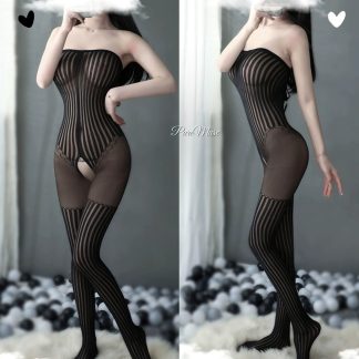 Bodystocking Jaring Bunga — Sheer Satu Helai