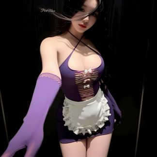 紫色网纱女仆套装 透视诱惑情趣内衣