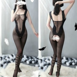 Bodystocking Rendah Tembus — Jaring Bertali